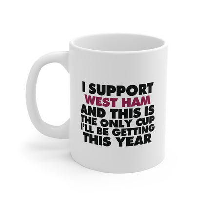 West Ham 'No Cup This Year' | 11oz Ceramic White